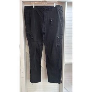 Free Knight Cargo Pants Men 38 Black Tactical Thrashed Y2K Skater Grunge Bottoms